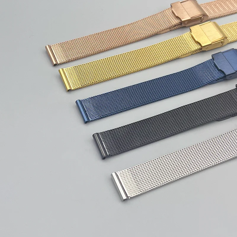 Mesh Belt Stainless Steel Watch Band Bracelet 12mm 13mm 14mm 15mm16mm 17mm 18mm 20mm 22mm Unisex Replacement Strap Accessor