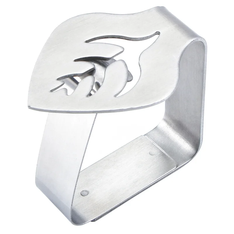 A71Z 16 Pcs Silver Stainless Steel Tablecloth Clip Creative Leaf-Shaped Table Fixing Clip Thickened Non-Slip Tablecloth Rack