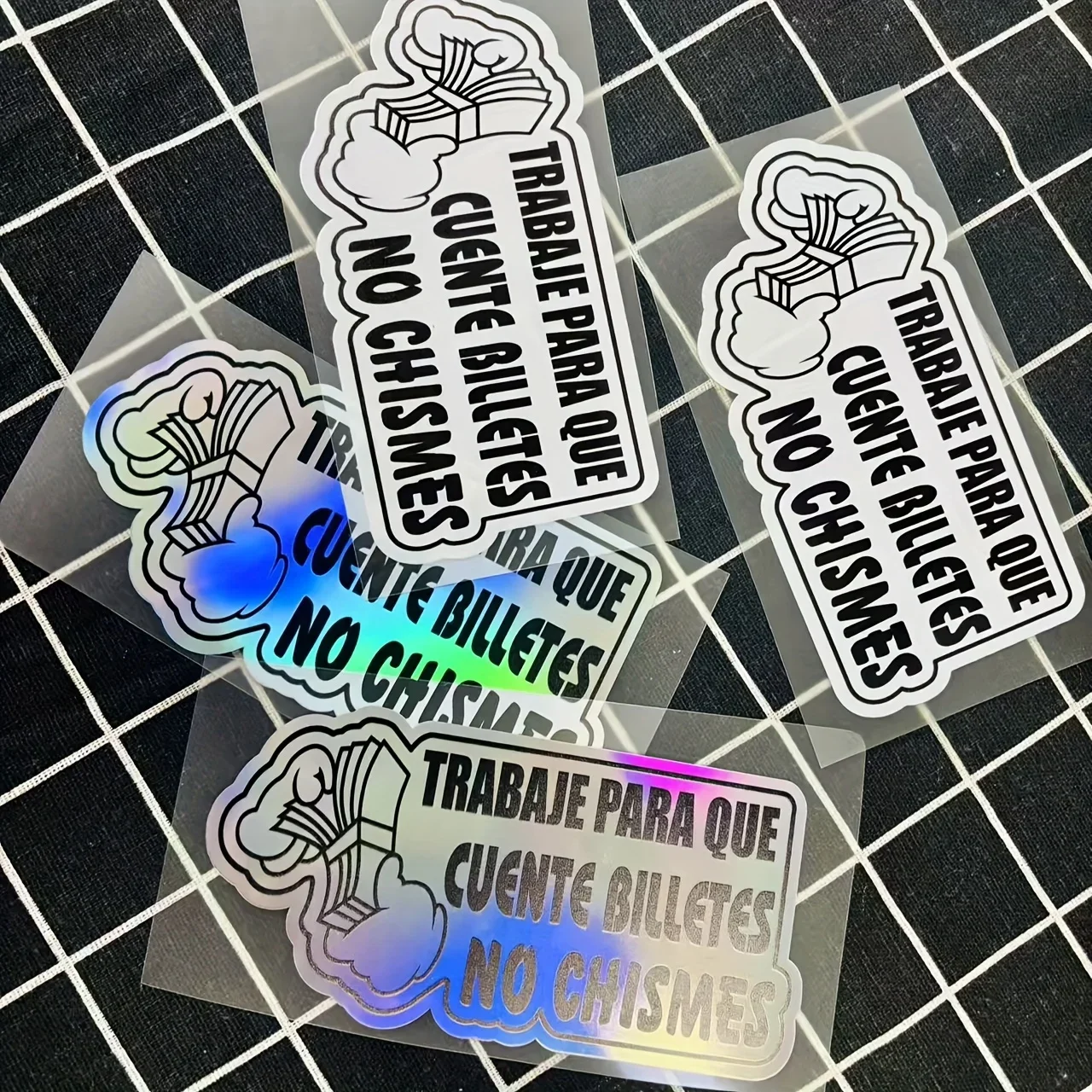 1 шт., автомобильная наклейка «Trabaje Para Que Cuente Billetes No Ch Panger», юмористическая испанская автонаклейка