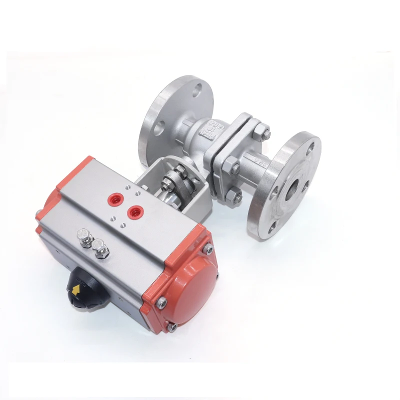 

1/2" 304 Stainless Steel Pneumatic Flanged Ball Valve Double Acting Cylinder High Temperature Steam Flange Ball Valve