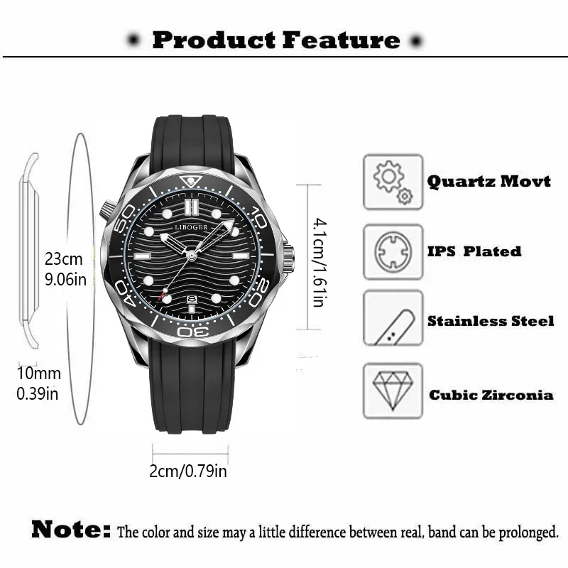 Luxury Gift Famous Brand Men Quartz Watches Silicone Strap Sports Style Calendar Wristwatch relogios masculinos Dropshipping