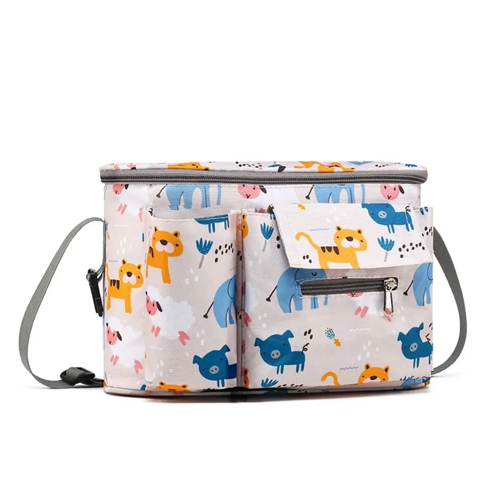 

Bear Baby Stroller Bag Printed Rabbit Cartoon Stroller Organizer Korean Style Pram Buggy Hanging Carriage Bag Infant Nappy Bags