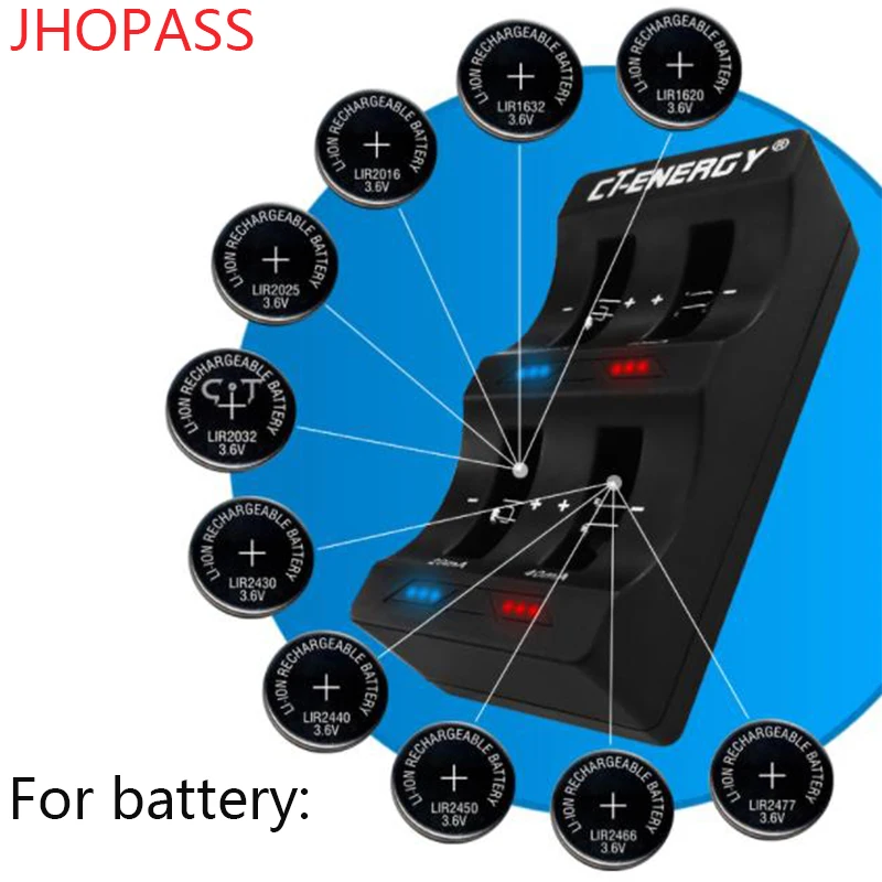 LED lithium button battery charger for 2032 LIR220 LIR1632 LIR2032 LIR2025 LIR2016 LIR2450 LIR2477 smart 3.6V USB 4 slot charger