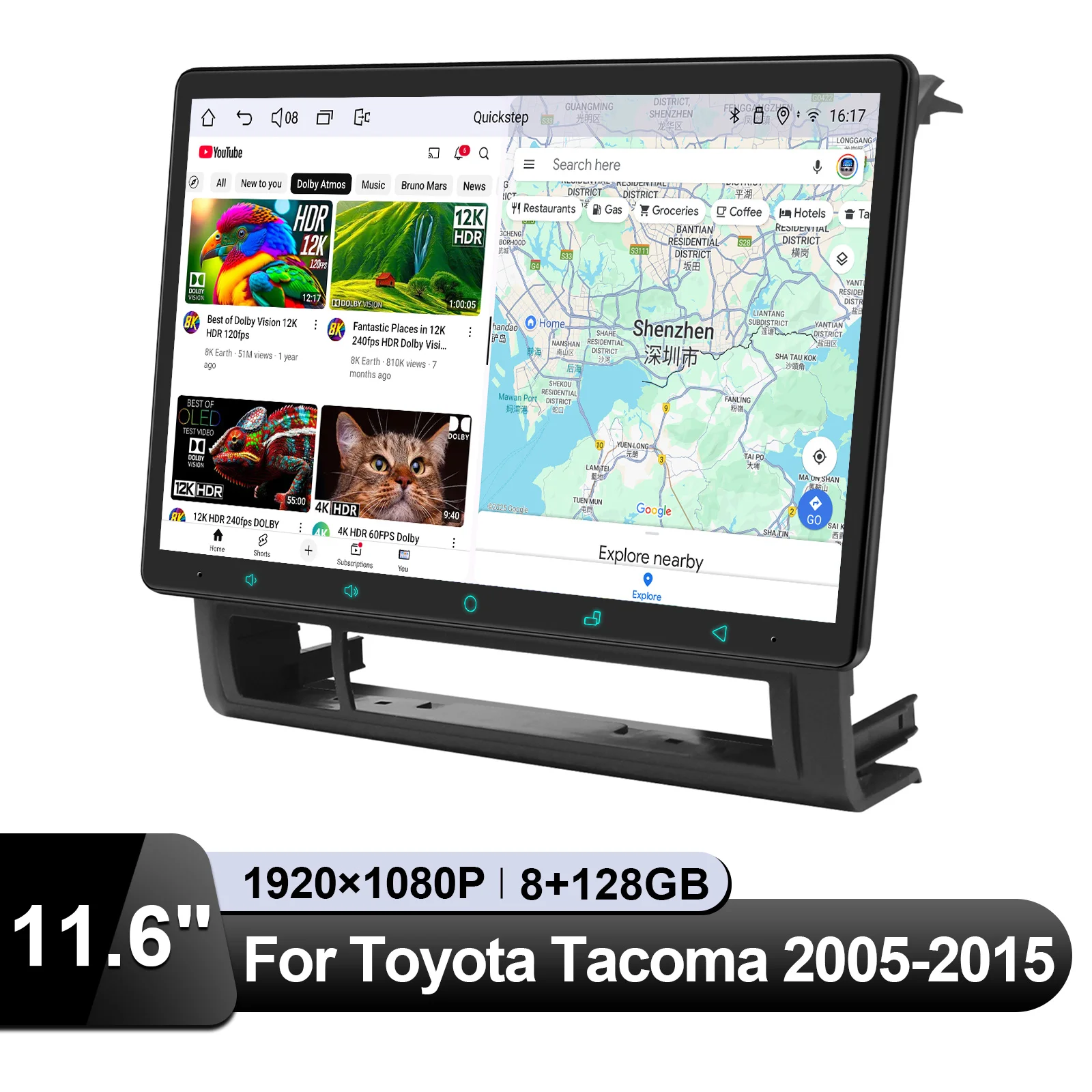 JOYING Upgrade 11.6 Inch Android Car Radio Stereo Multimedia Video Player For Toyota Tacoma 2005-2015 With Apple CarPlay