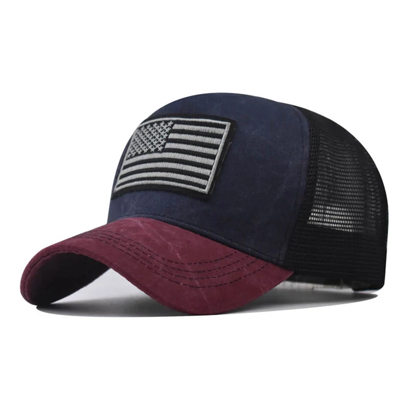 New Fashion USA Flag Mesh Baseball Cap Men Women Breathable Summer Sun Snapback Vintage Outdoor Sports Unisex Dad Hats EP0479