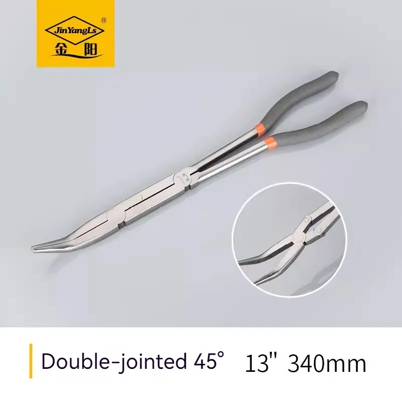 Straight 45 90 Degree O-Shape Bend Needle Nose Pliers Long Fishing Pliers  Plug Puller Multi-functional Mechanics Home Hand Tool