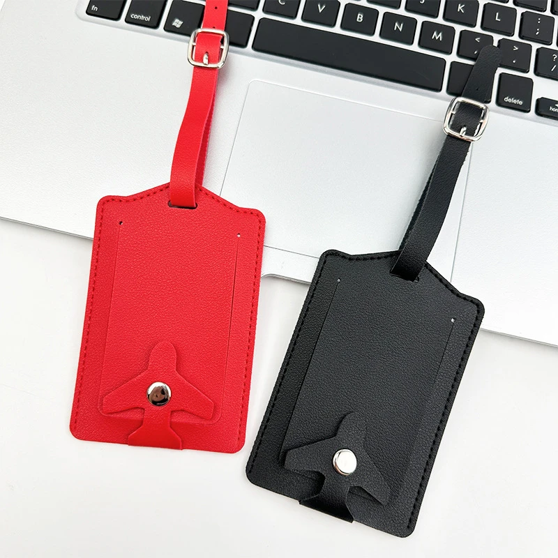New Airplane Buckle Anti Lost Luggage Tags Thickened Flip Cover Luggage Tag Boarding Pass Suitcase Label Name ID Address Lable
