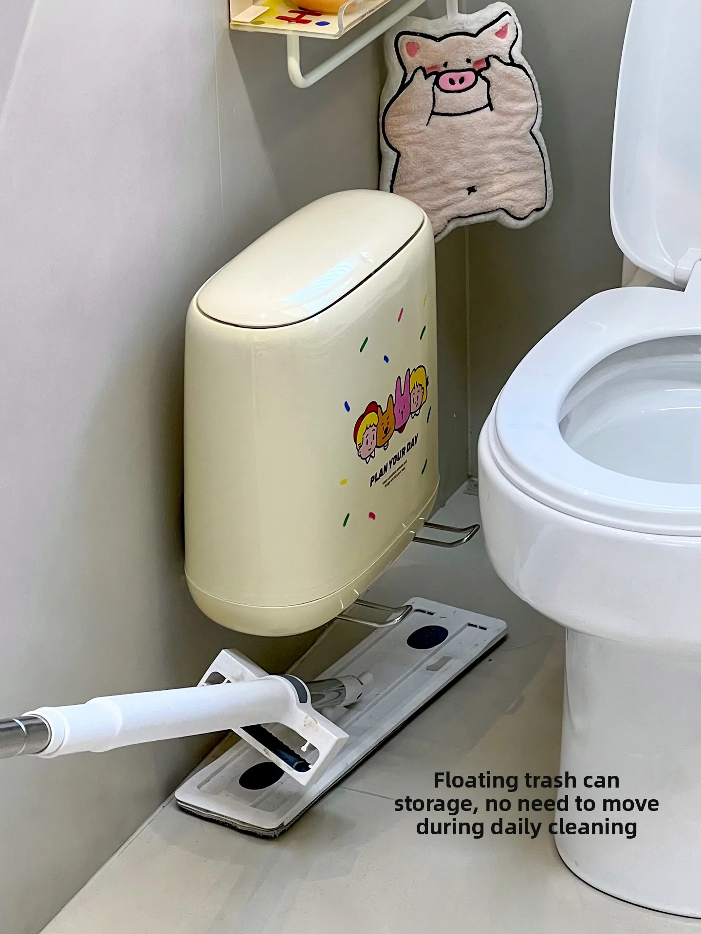 

Туалет Tra Can Cred Lid Batoom Sanitary Buet Высокоэстетичное значение Корзина для бумаги Туалетная боковая корзина для мусора Pr pe