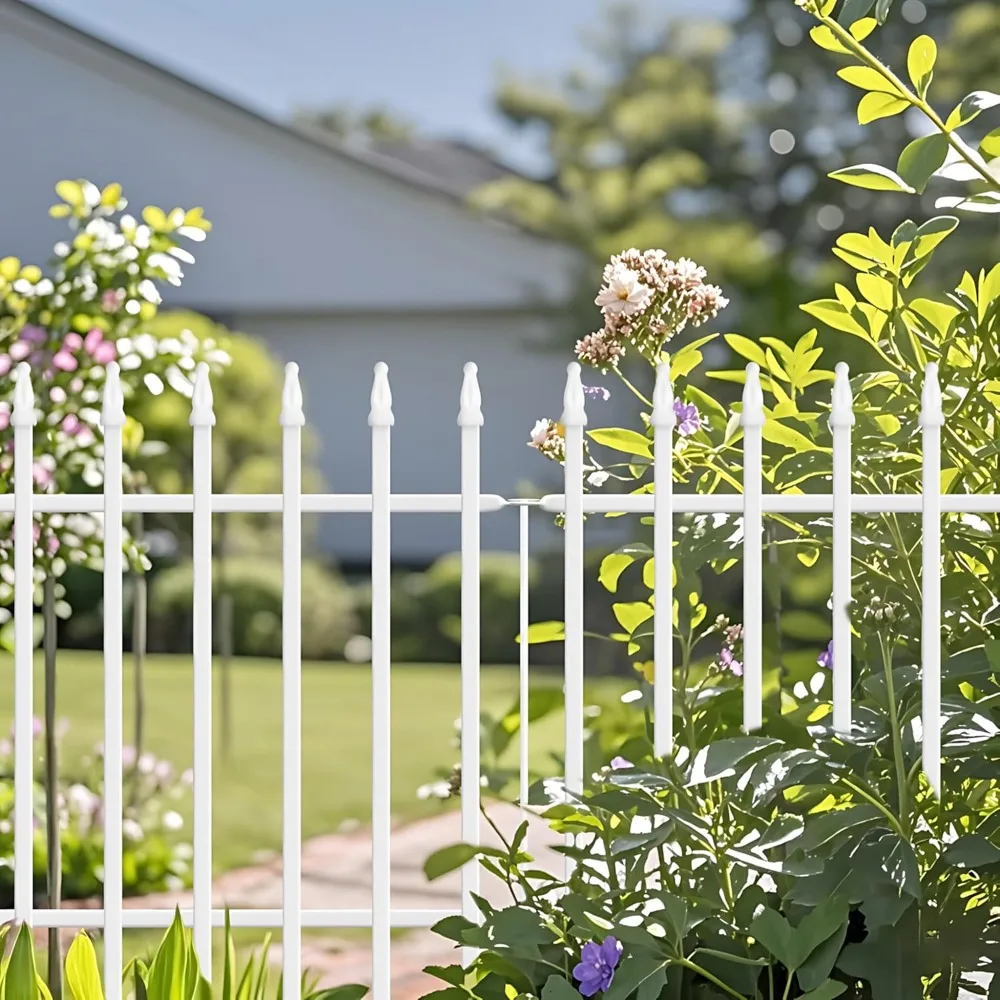 

Белый металлический садовый забор 24 дюйма В x 20 футов (в 10 панелей) — устойчивый к ржавчине, простой в установке для цветочных кроватей и барьеров для домашних животных