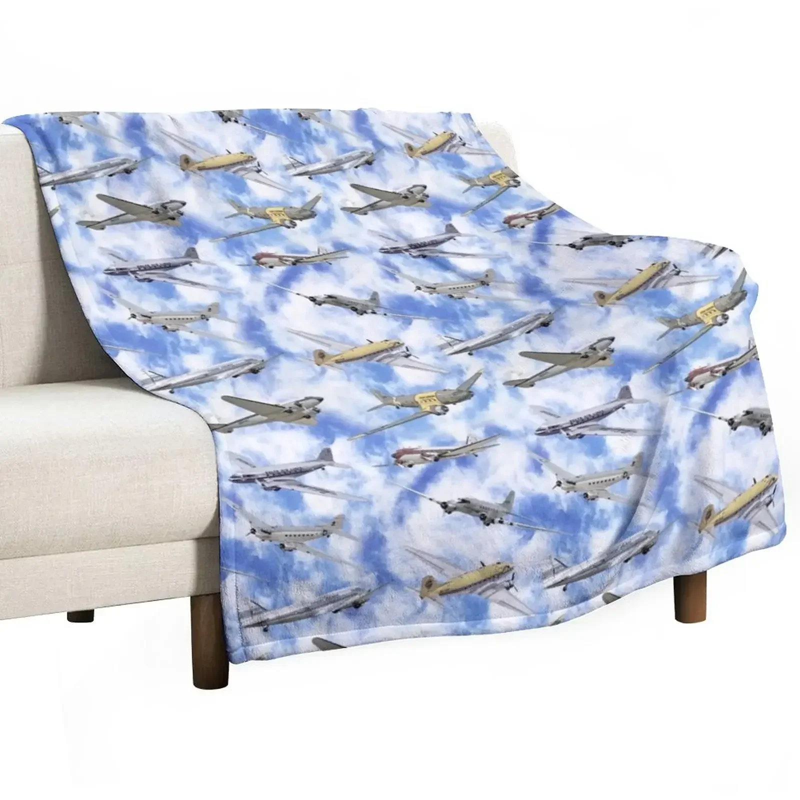 Douglas DC-3 Dakota the flying Legends Throw Blanket Loose Beautifuls Winter beds Single Blankets