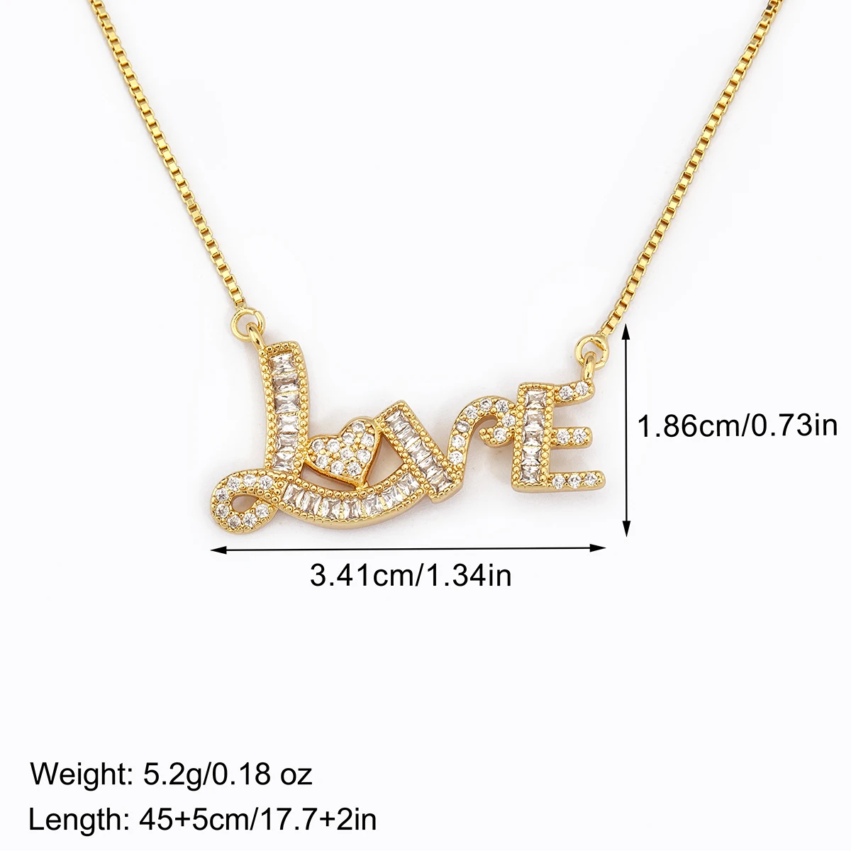 Nidin Classic New Design Love Letter Hand Held Heart-shaped Charm Pendant Necklace For Women Birthday Chain Link Jewelry Gifts