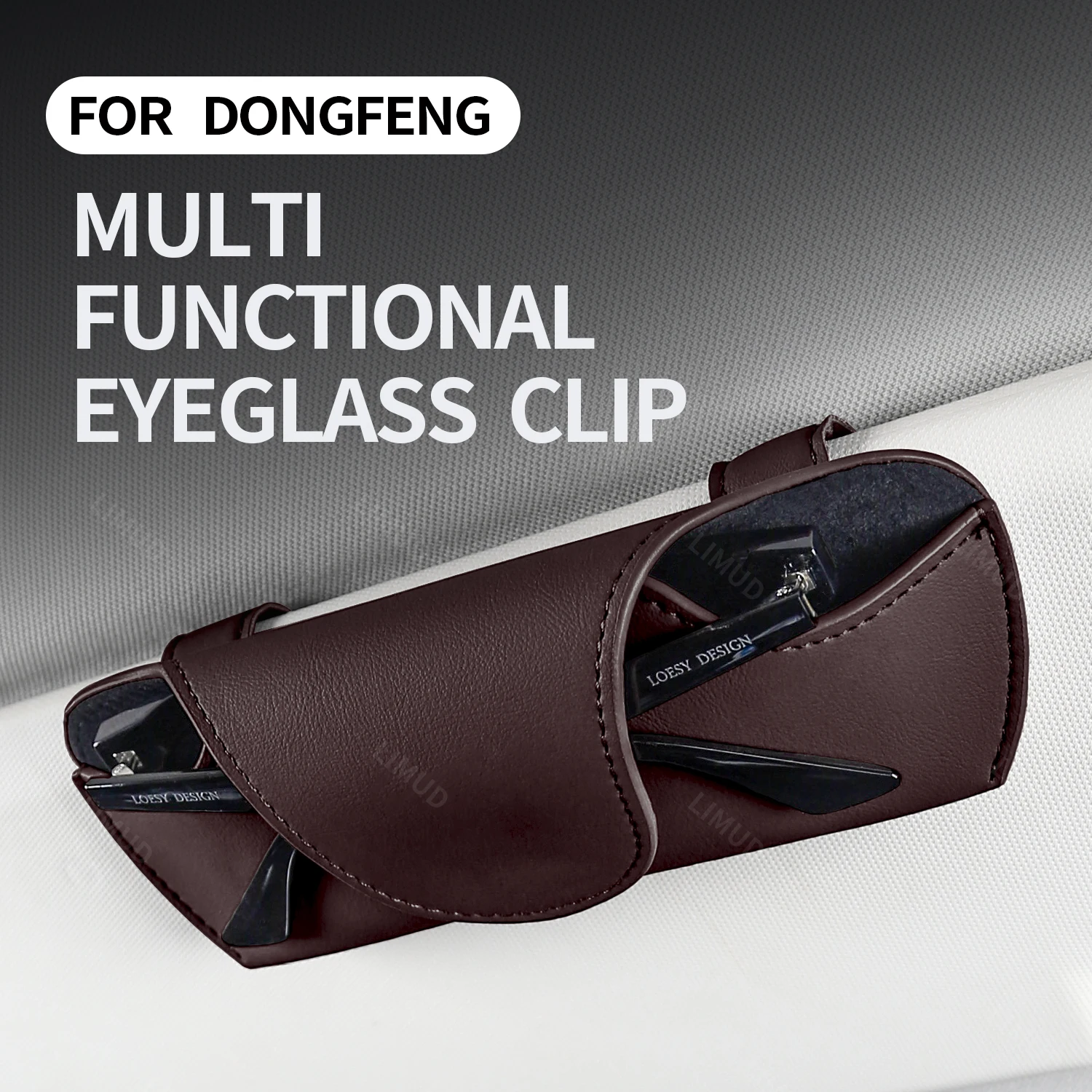 

for Dongfeng Aeolus S7 V9 DONGFENG BOX Car Glasses Clip Nappa Leather Car Sunshade Glasses Box Decorative Accessories