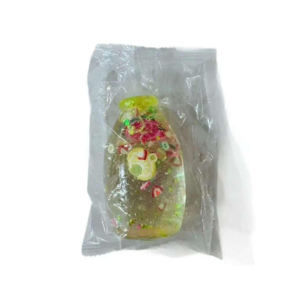 Fun Multicolor Drifting Bottle Squeeze Colorful Sequins Fruit Slices Fidget Bottle Shape Anti Stress Sensory Play