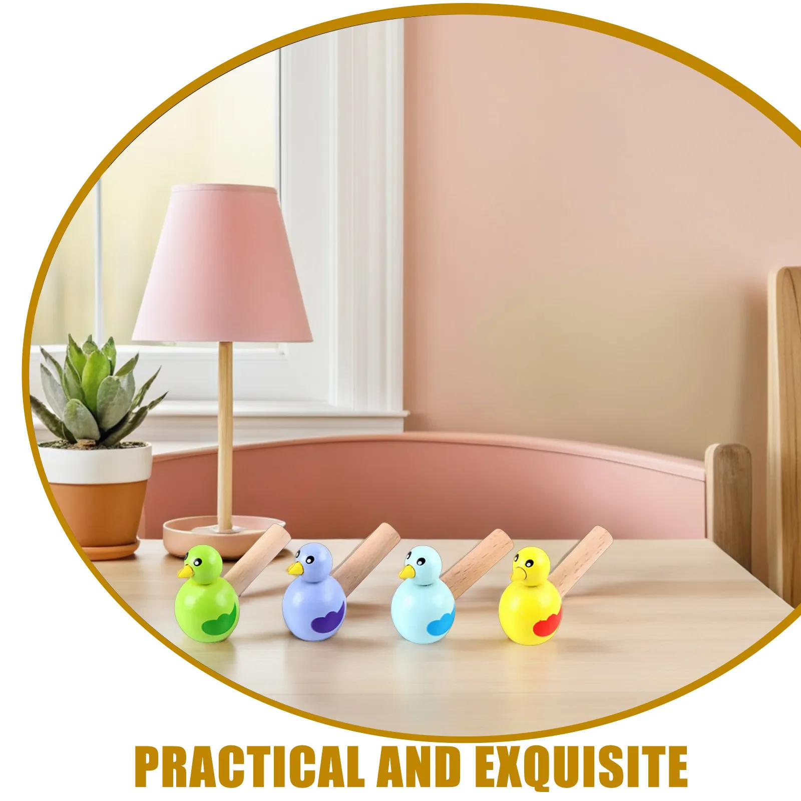 4pcs Animal Whistle Colorful Wooden Musical Noisemaker For Educational Creativity Development Brain Learning