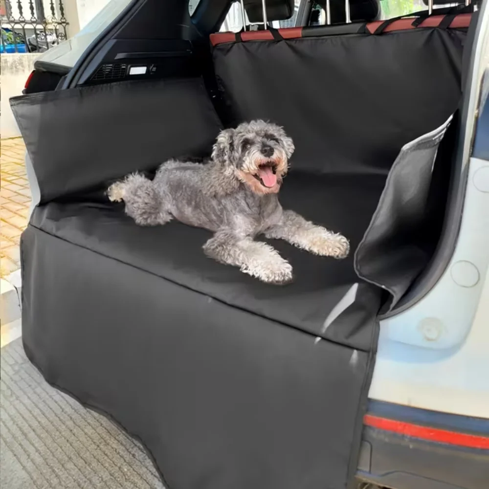 1PC Car Trunk Pet Mat Easy To Clean & Store For Dogs & Cats Vehicle Interior Accessory Black Dirt-Proof Car Pet Seat Cushion