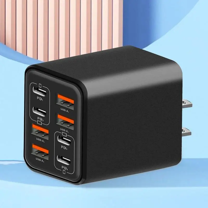 240W GaN USB C Charger 8 In 1 Fast Charging Power Adapter Portable for Family Travel Phone Laptop Charging view 4