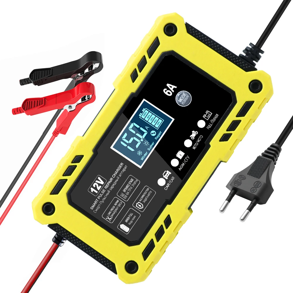 

Автомобиль RV Грузовик Прицеп Мотоцикл Интеллектуальное зарядное устройство Многофункциональное свинцово-кислотное обслуживание Автоматический умный импульсный ремонт 12V6A