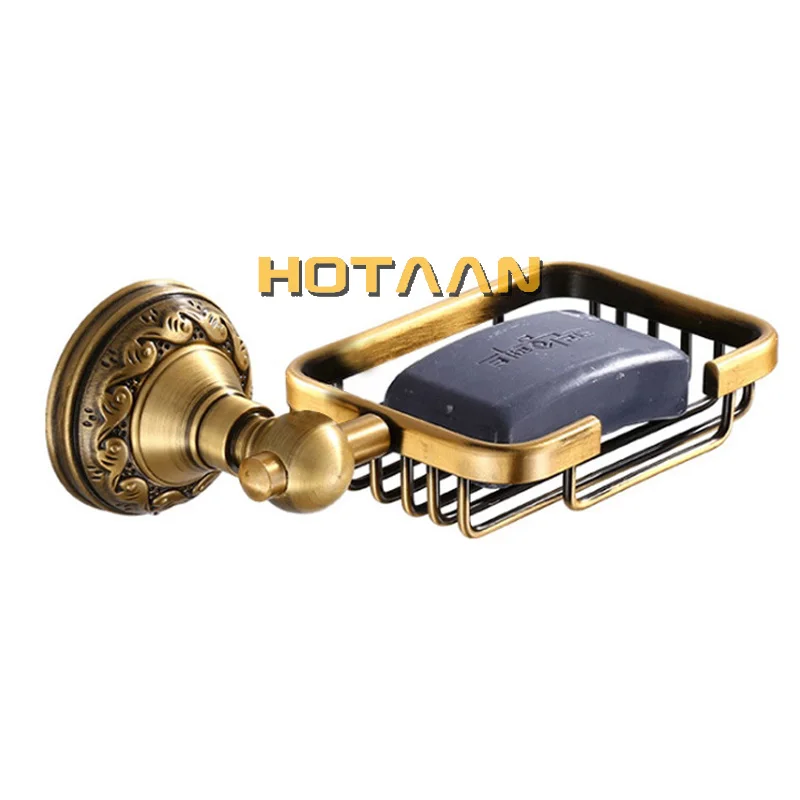 Solid Aluminium Wall Mounted Antique Brass Color Bathroom Soap Basket New Bath Soap Dish Holders Bathroom Products YT-13990