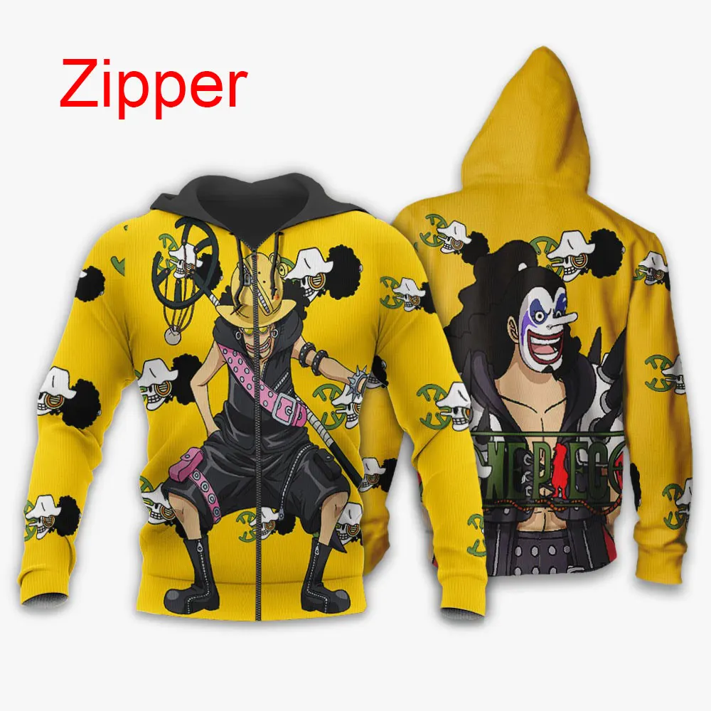 

Usopp Мужская толстовка на молнии Слитная мультяшная аниме фильмы Красная Женская толстовка 2024 Новая мода Детская куртка пальто