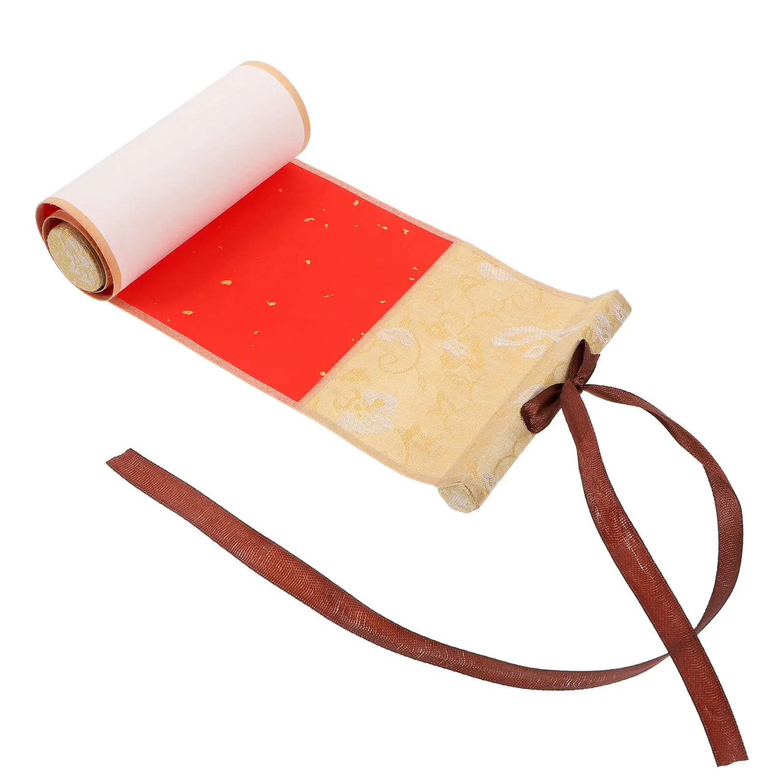 Premium Blank Chinese Calligraphy Scroll Made of Authentic Xuan Paper with Wooden Hanging Rods for Art Practice Painting