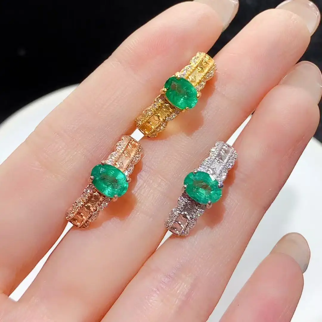 

Кольцо с натуральным изумрудом, светлая роскошь, стерлинговое серебро 925 пробы, универсальные элегантные украшения из драгоценных камней