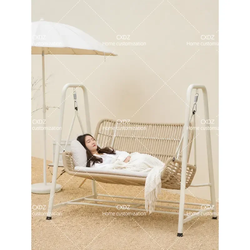 Outdoor Swing Chair Courtyard Cradle Balcony Hanging Seat Garden Hammock Bed Single Family Patio Relaxing Furniture