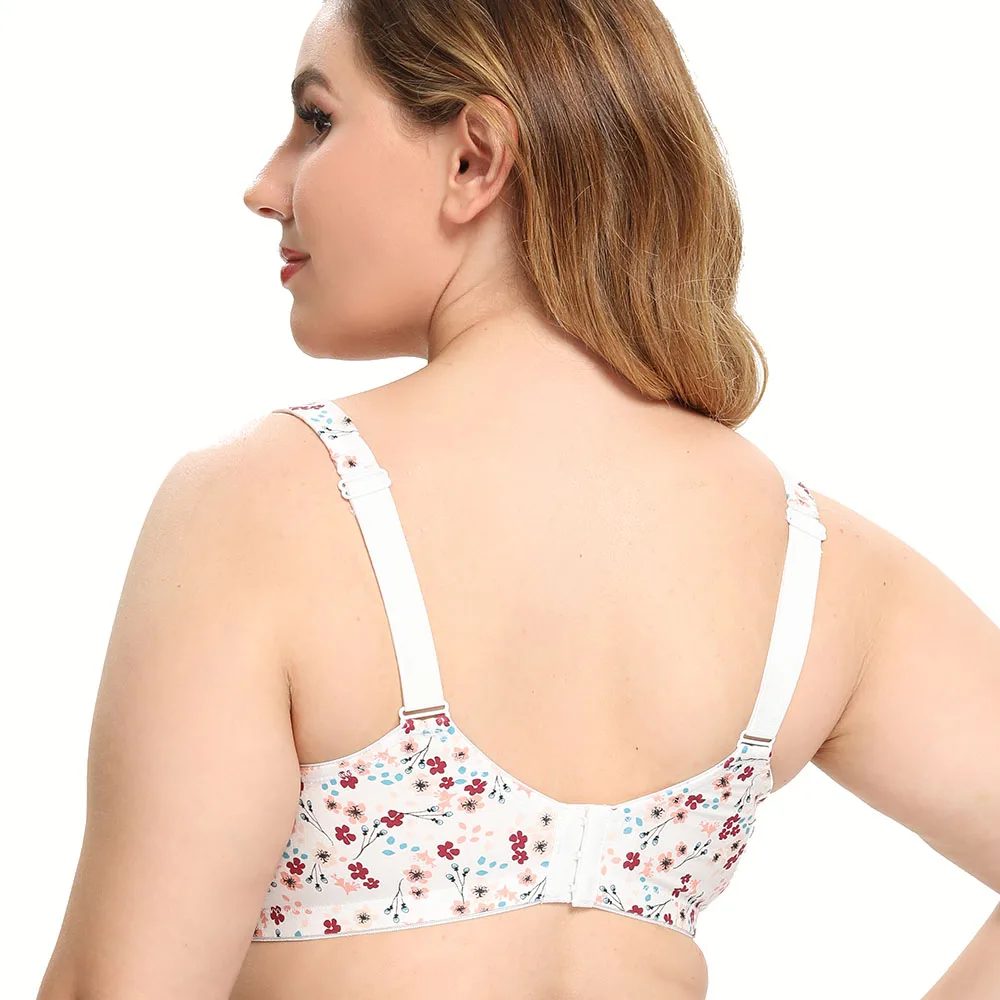 Big Women's Bra Breathable Non Padded Plus Size Full Cup Large Cup  Underwired Top Large Size B C D DD E F G Cup