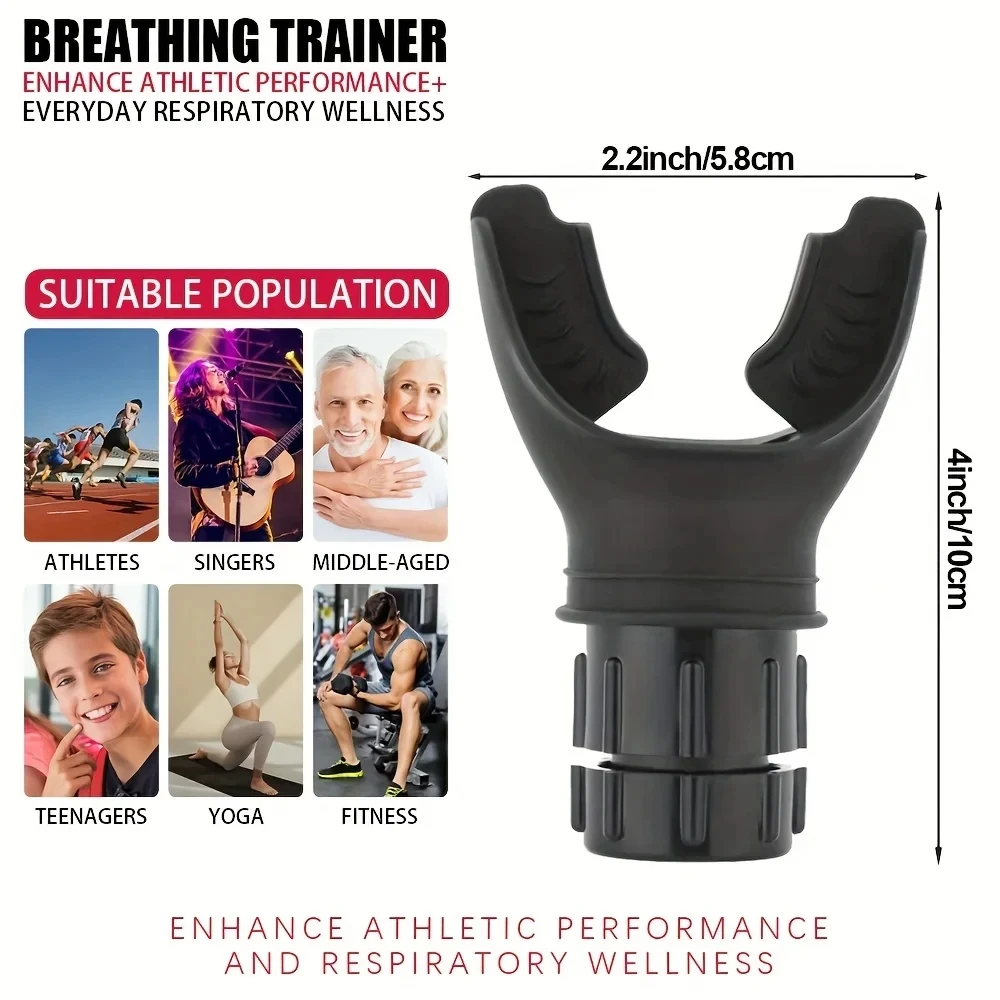 Abdominal Respiratory Muscles Portable Lightweight Lung Exerciser Compact Silicone Breathing Exercise Device Fitness Exercise