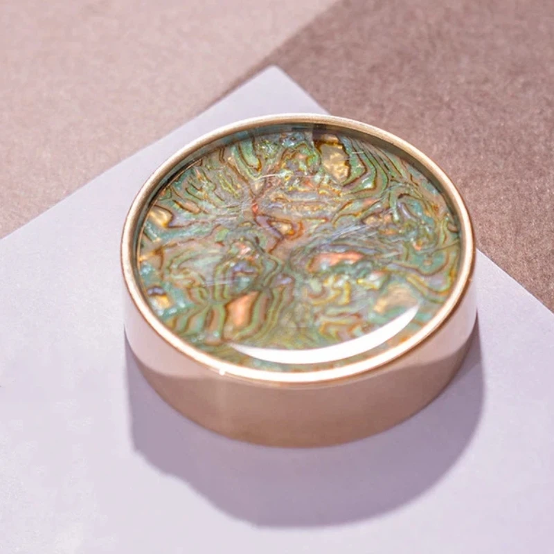 Chinese Calligraphy Paperweight Brass Multifunctional Round Paper Weight Painting Pressing Prop Vintage Desktop Writing Supplies