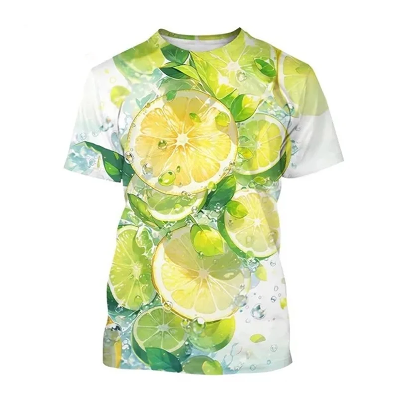

Summer Fruit Lemon Graphic 3D Printed T-Shirts Men Women Funny Fashion T Shirt Short Sleeve Oversized Kids Tees Top Man Clothing