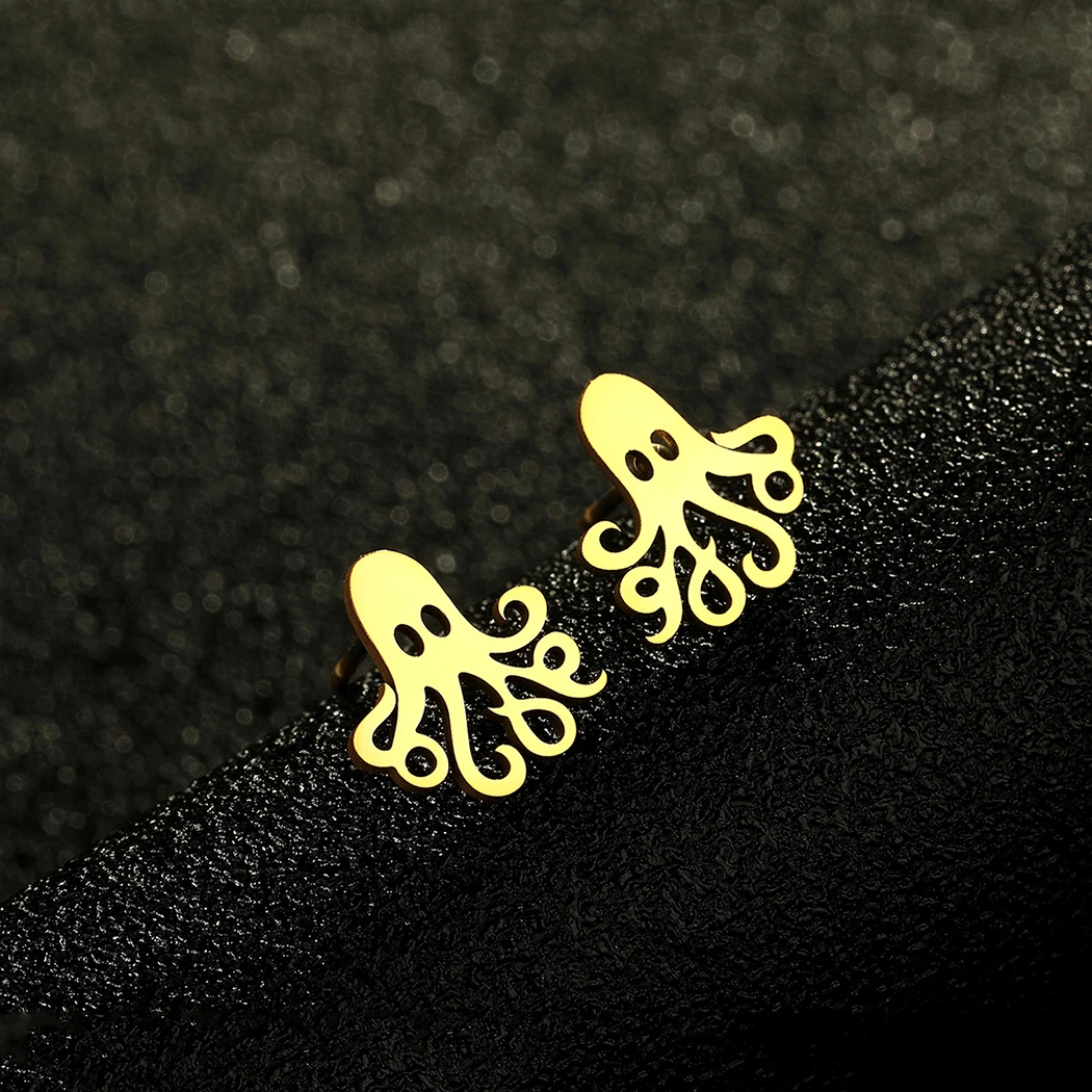 

Stainless Steel Tiny Octopus Ear Stud Cartilage Piercing Jewelry Tentacle Earrings for Women Ocean Fish Lover Scuba Diver Gifts