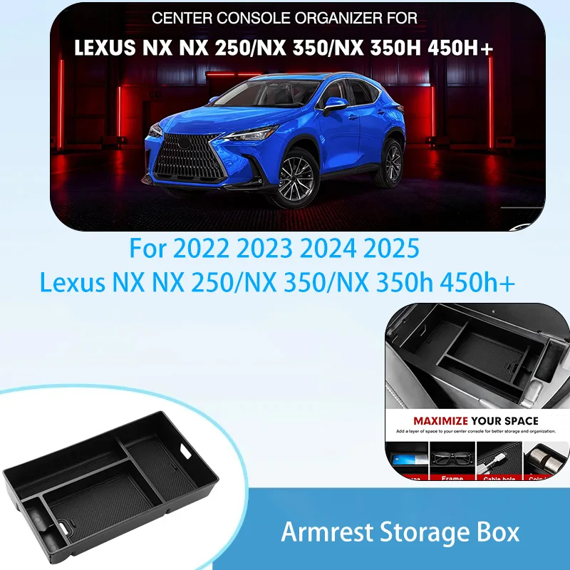 Center Console Organizer For Lexus NX 250 350 350h 450h+ 2022-2025 Armrest Storage Box Secondary Insert Tray Car Accessories