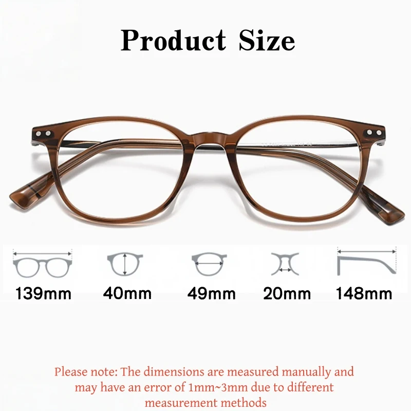 XUKA Men and Women Retro  Pure Titanium Eyewear Simple Ultra Light Fashion Oval Glasses Luxury Acetate Eyeglasses Frame GG50