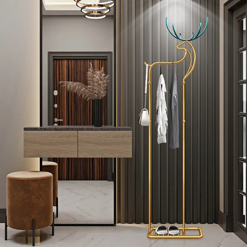 Perchero de Ropa de Lujo Estilo Japandi Elegante para Pasillo, Balcón y Sala de Estar, Mobiliario de Diseño