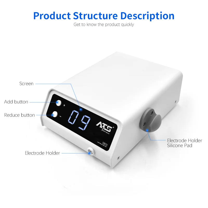 JUMTOP Dental Portable Electrosurgical Unit with 10Pcs Electricity Knife High-frequency Electrocautery Machine