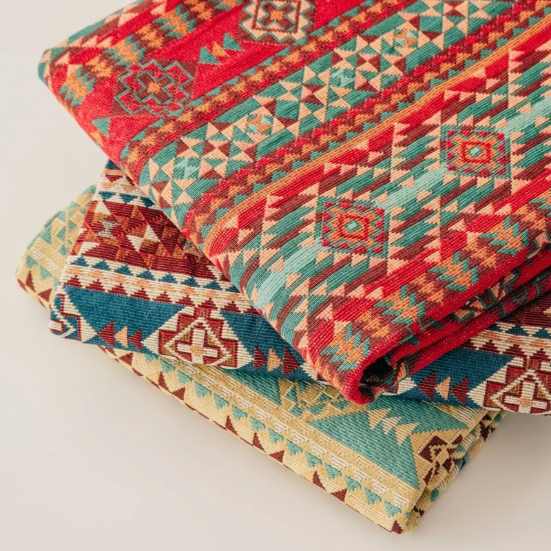 100x150cm Ethnic Yarn-Dyed Jacquard Cloth Fabric Geometric Stripe Cloth Tablecloth Sofa Cover Cloths Tapestry Clothing Backpack