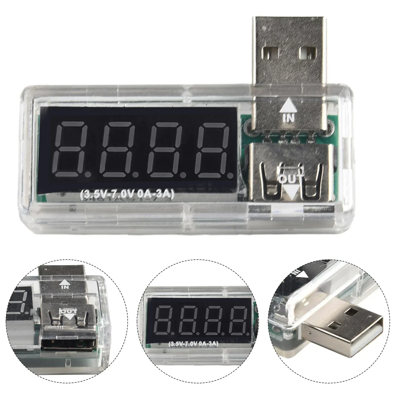 Digital USB Current And Voltage Tester Mobile Power Charging Current Voltage Tester Meter Voltmeter Ammeter 20mA 3.5V-7V