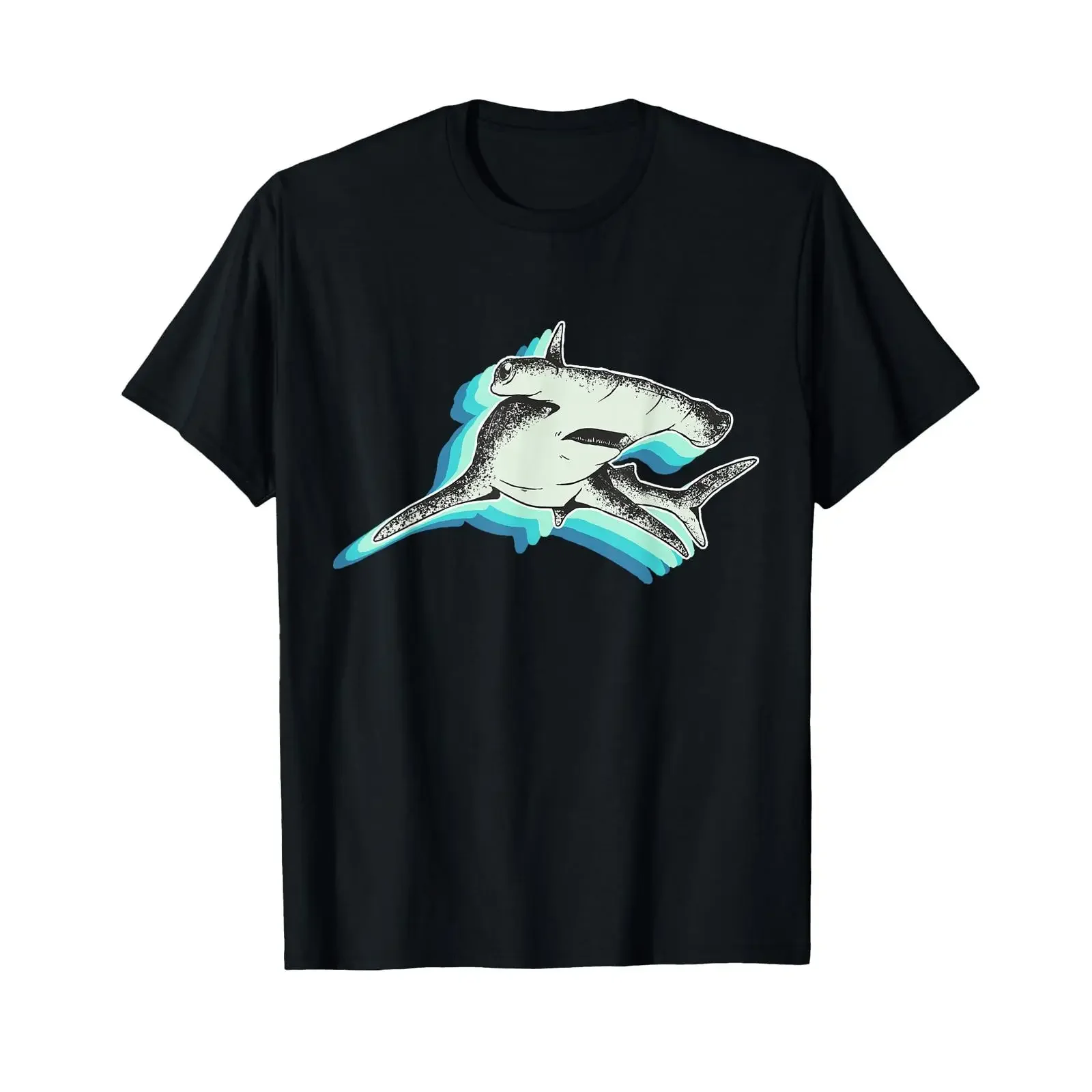 Big Hammerhead Shark T Shirt vintage Washed Top For Everyday Wear homme Versatile Slightly Unisex designer clothes Stretched