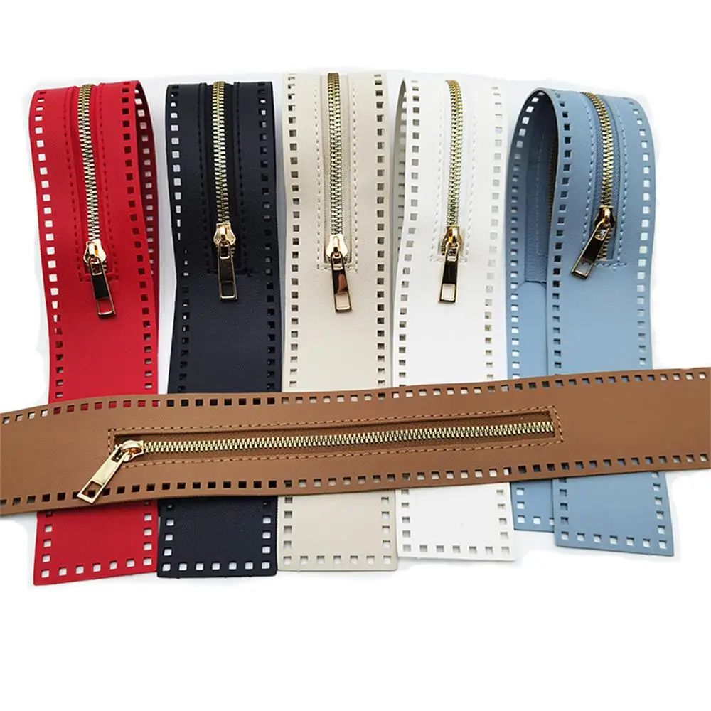 

Durable Bag Accessories Leather Chain Rope Hole Zipper Solid Color Supplies Multi-colored Convenient Items Useful Bag Zipper