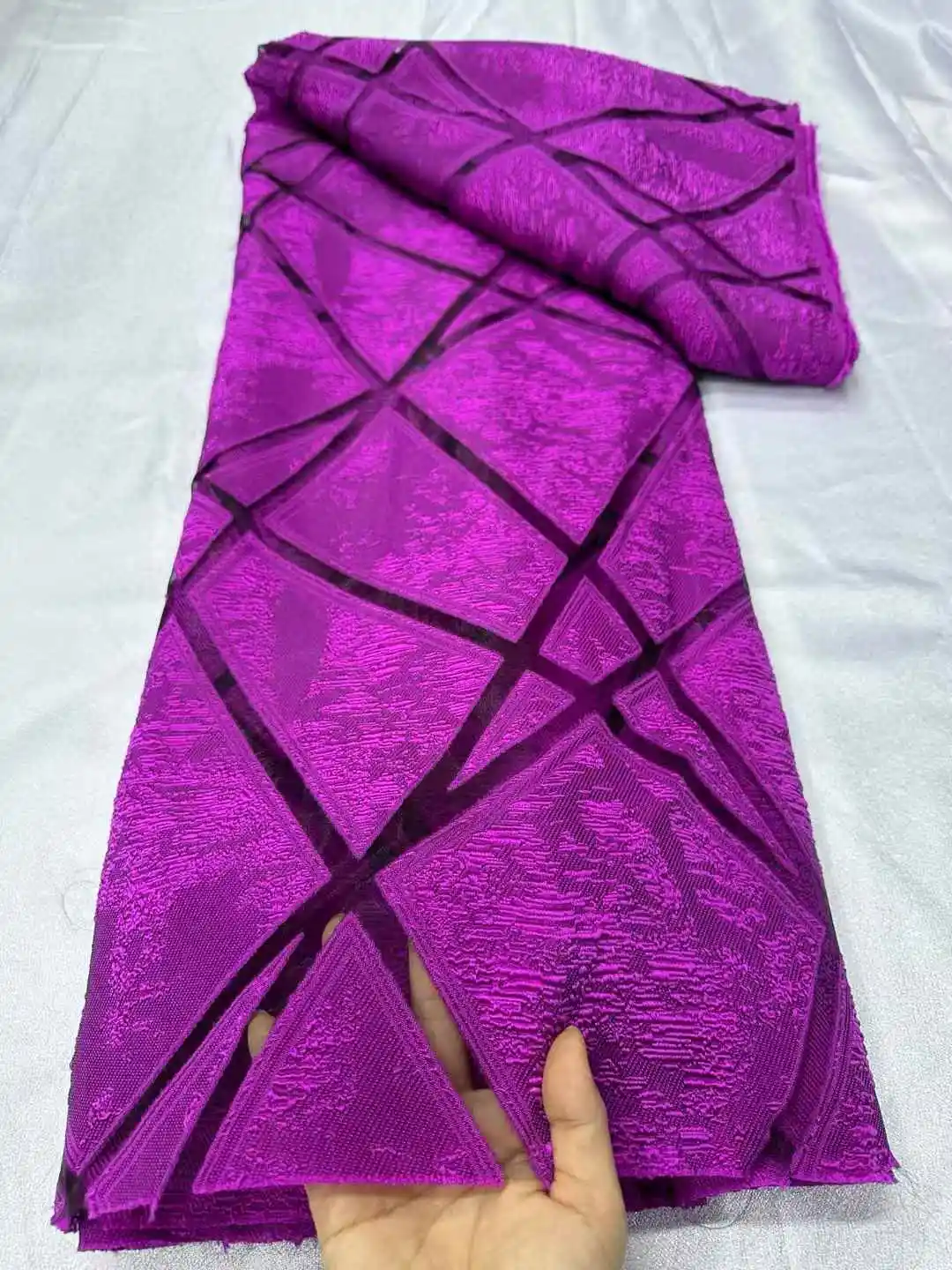 قماش دانتيل بروكيد نيجيري عالي الجودة 2025 قماش دانتيل جاكار أفريقي خياطة أنيقة للنساء فساتين الحفلات ، 5 ياردات