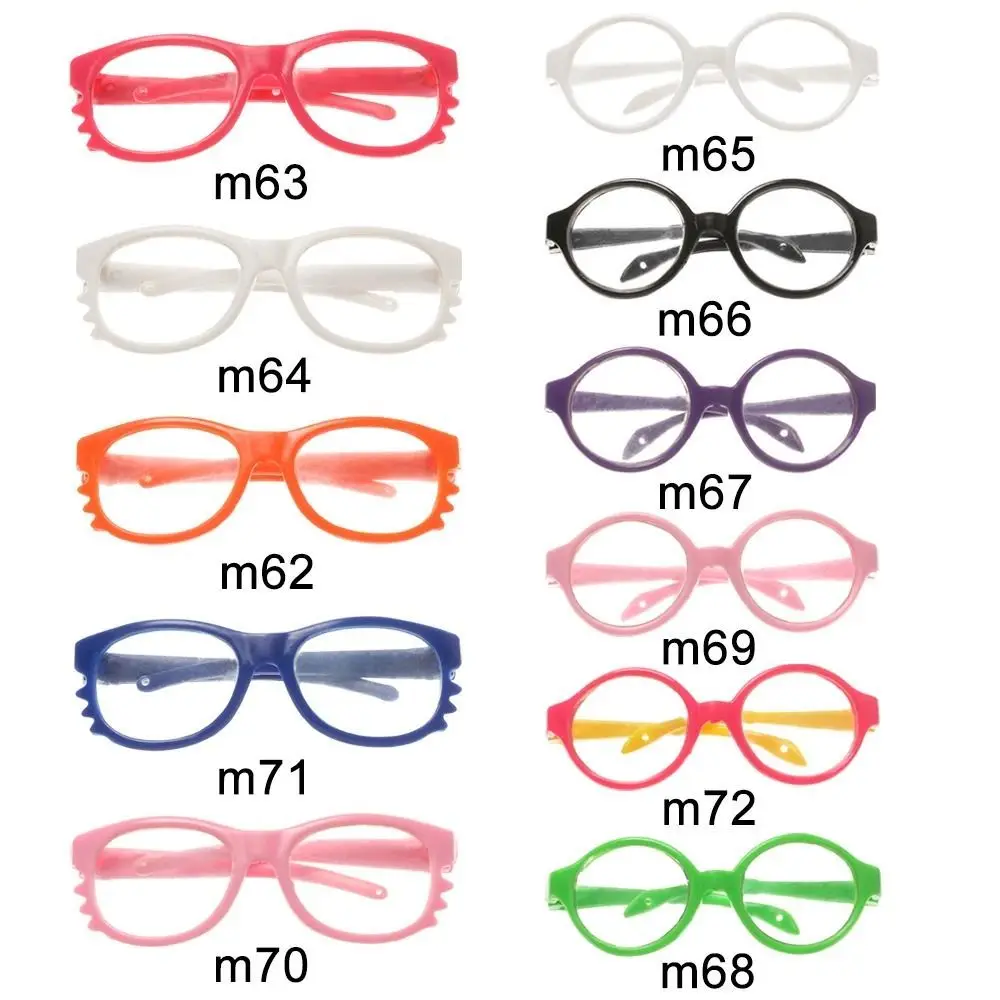 Doll Accessory Transparent Plastic Glasses Plastic Candy Color Miniature Eyeglasses Round Miniature Colorful Doll Glasses