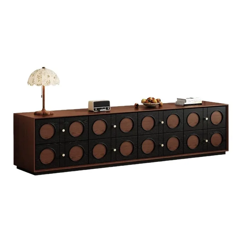 

French antique TV cabinet floor-to-ceiling living room home storage locker integrated TV cabinet retro and advanced sense