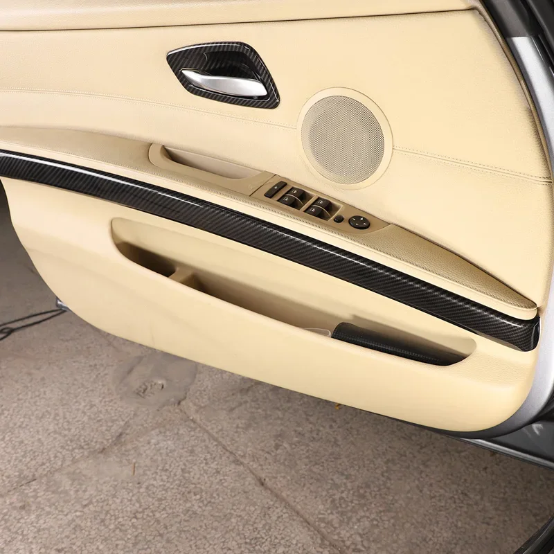 

For 2005-2012 BMW 3 Series E90 E92 ABS carbon fiber car interior door panel decoration strip sticker car interior accessories