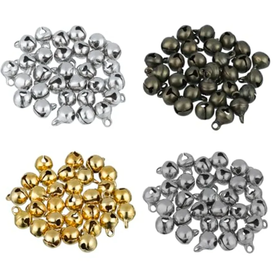 

1/4-Inch Small Bell Mini Bell DIY Bracelet Anklets Necklace Knitting/Jewelry Making 120pcs Gold Antique Bronze White Silver