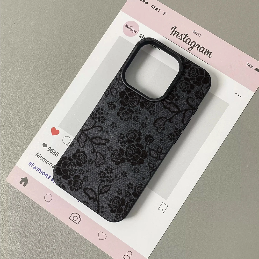 Элегантный черный чехол для те – обзор и цена Vintage Floral Pattern Soft Case