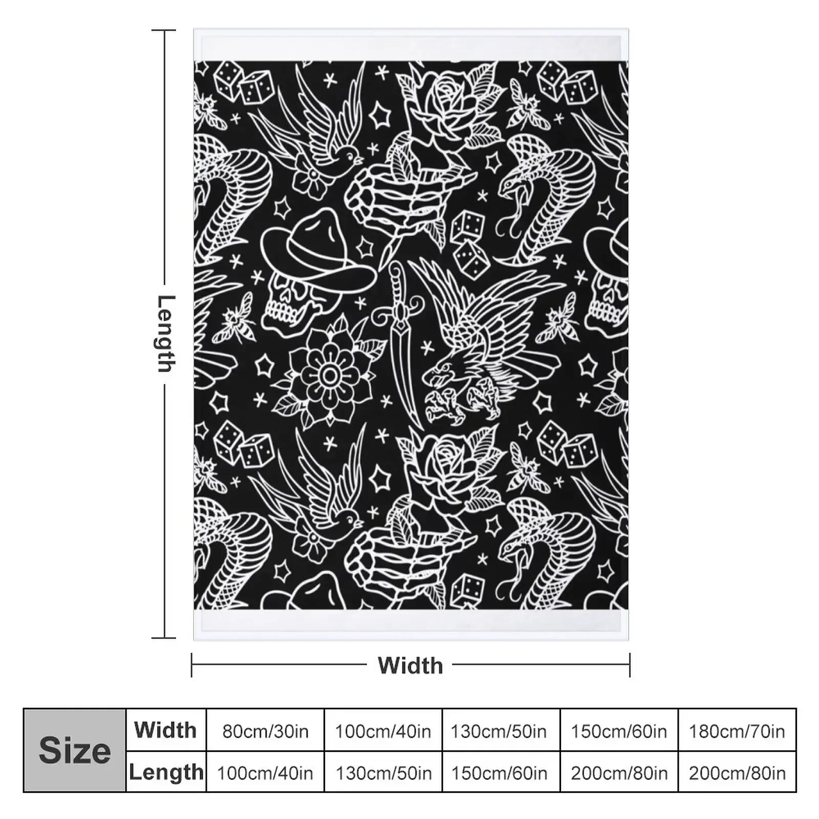 American Traditional Tattoo Flash Print Throw Blanket Hairys Flannel Soft Sofas Summer Beddings Soft Beds Blankets