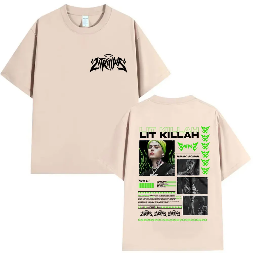 مغني الراب مضاء كيل الله القناص مورو بومان جولة 2025 الجرافيك تي شيرت الرجال القوطية الهيب هوب ريترو القطن قصير الأكمام تي شيرت الشارع الشهير #5