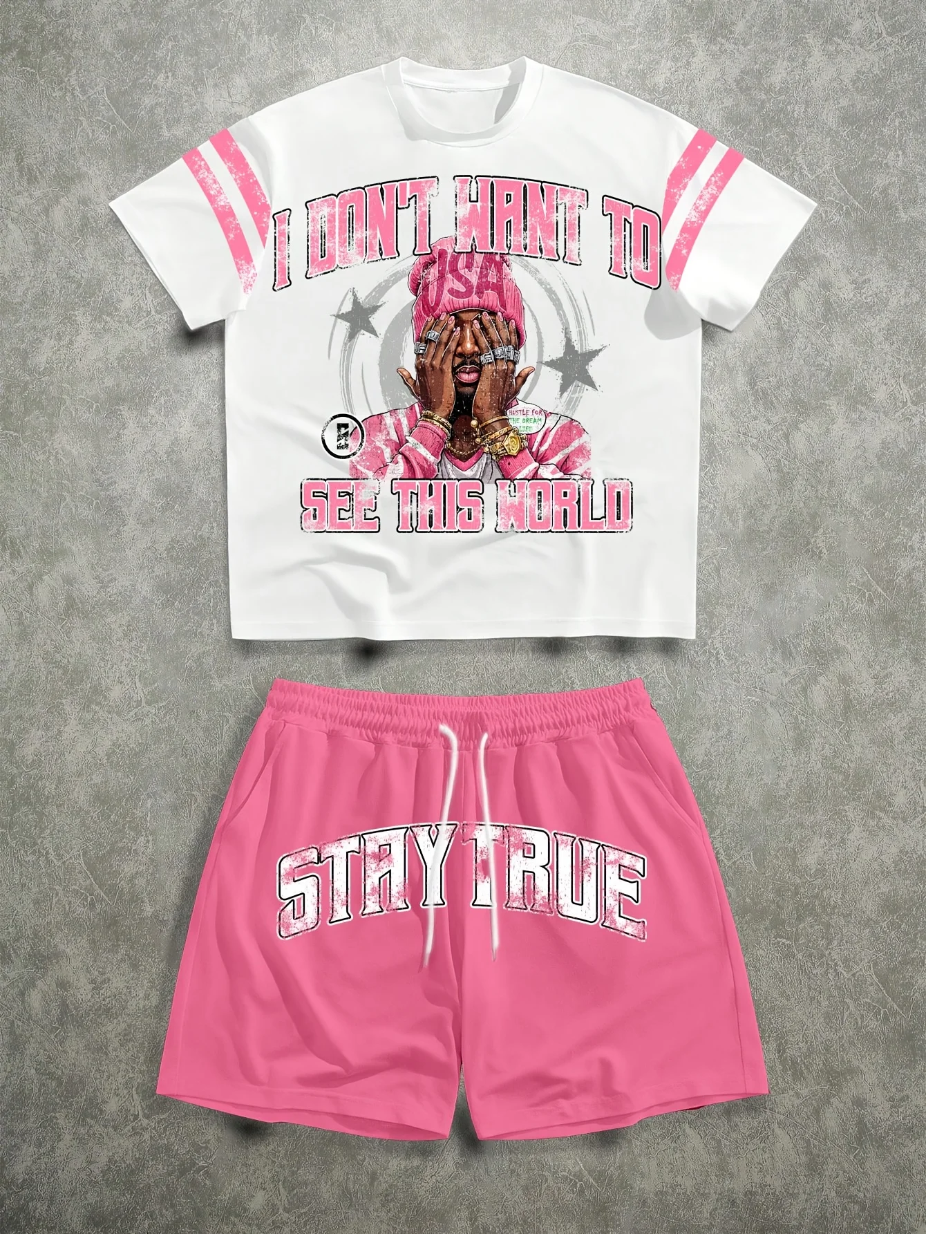 

2026 Summer Men's Suit with 3D Printed Pattern Breathable and Lightweight Casual Roller Skating Hip-Hop Men's Clothing