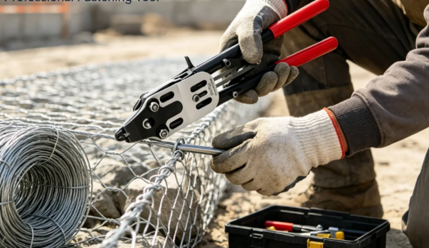 Hand‑held C‑Clamp Fastener Tool, C‑50 Wire Netting Fixing Tool for Animal Cage and Gabion Box Installation