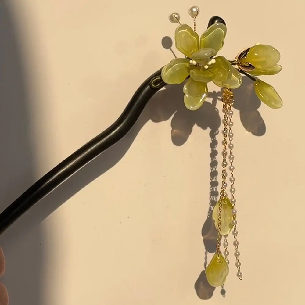 

Classical Flower Wooden Hair Stick Chinese Style Hair Sticks for Buns Hanfu Hairpin Hanfu Headwear Hair Chopstick For Girl